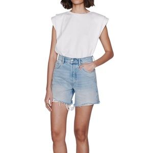 New Anine Bing The Kit Shorts Blue Size 27